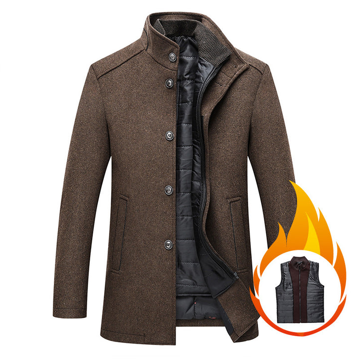 Men's Stand Collar Coat | Long Winter Overcoat