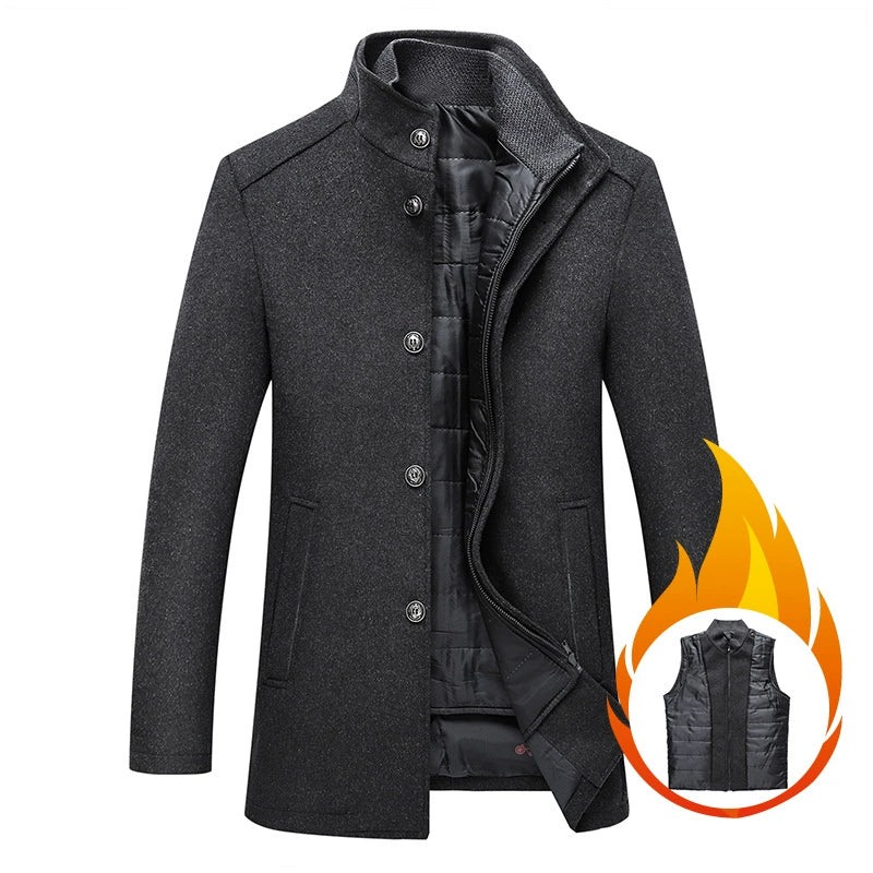 Men's Stand Collar Coat | Long Winter Overcoat