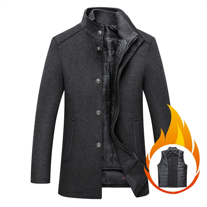 Men's Stand Collar Coat | Long Winter Overcoat
