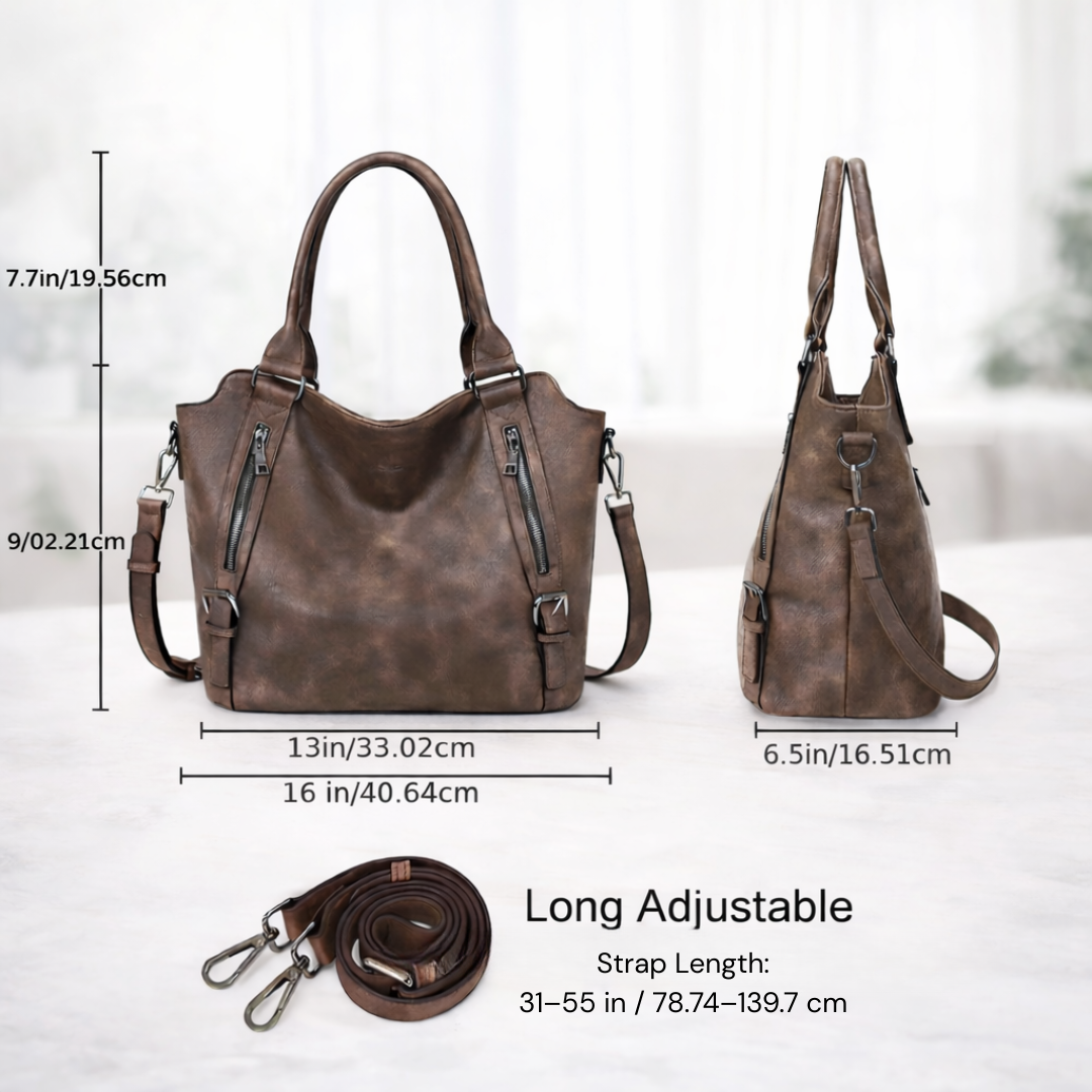 Large everyday tote bag flat lay showing full silhouette