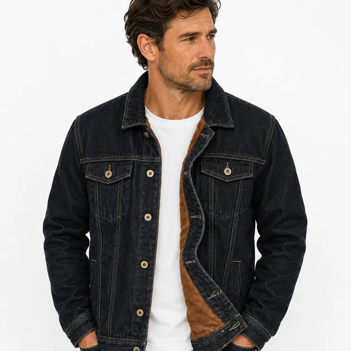 Chest patch pocket with button flap and contrast stitching detail