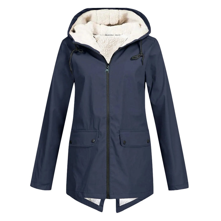 Women's windbreaker jacket with fishtail hem, back view