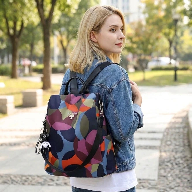 Back panel hidden zipper compartment — anti-theft design