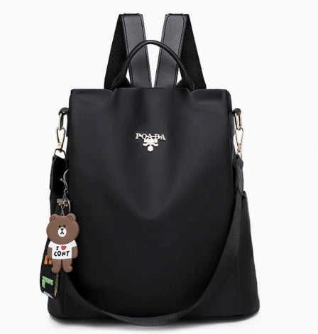 Anti-theft waterproof backpack — black