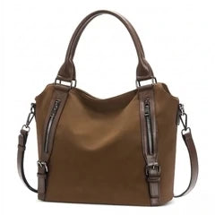 Adjustable detachable crossbody strap on Marcella tote bag