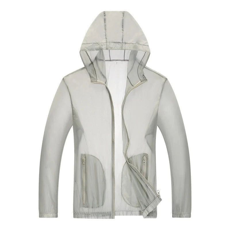 Men's ultralight rain jacket relaxed fit, bright green, side view