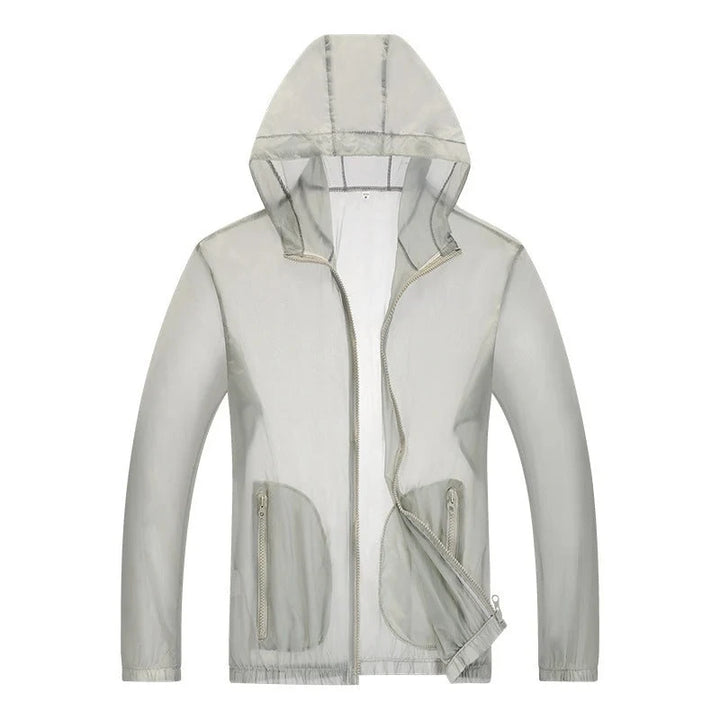 Men's ultralight rain jacket relaxed fit, bright green, side view