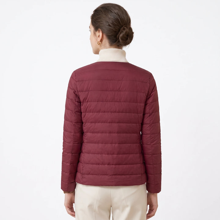 Lightweight quilted jacket black slim fit side view