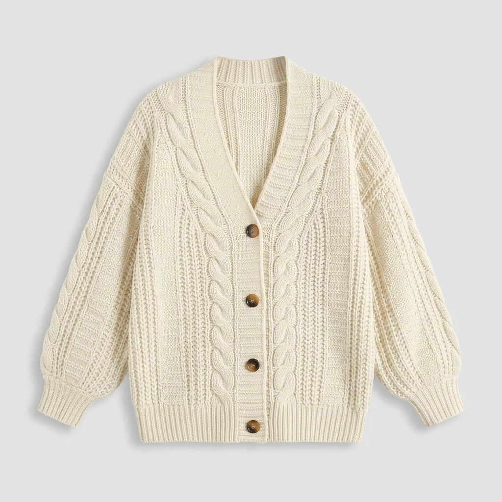 Women's oversized cardigan sweater flat lay in black